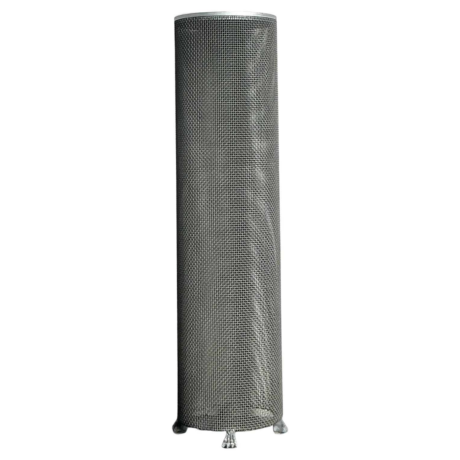 Vintage Boho Woven Metal Pedestal For Sale