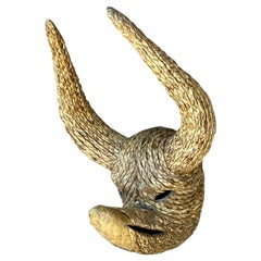 Vintage Boho Woven Rattan Bull