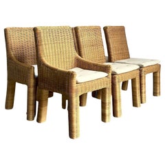 Sedie da sala da pranzo in rattan