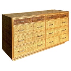 Vintage Boho gewebt Rattan Kommode