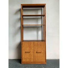 Vintage Boho Woven Rattan Etagere