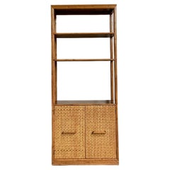 Vintage Boho Woven Rattan Etagere