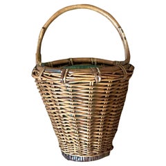 Vintage Boho Woven Rattan Hanging Basket