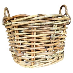 Vintage Boho Woven Rattan Sweater Basket