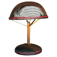 Antique Boho Woven Rattan Table Lamp