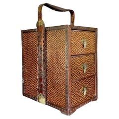 Vintage Boho Woven Rattan Wedding Chest