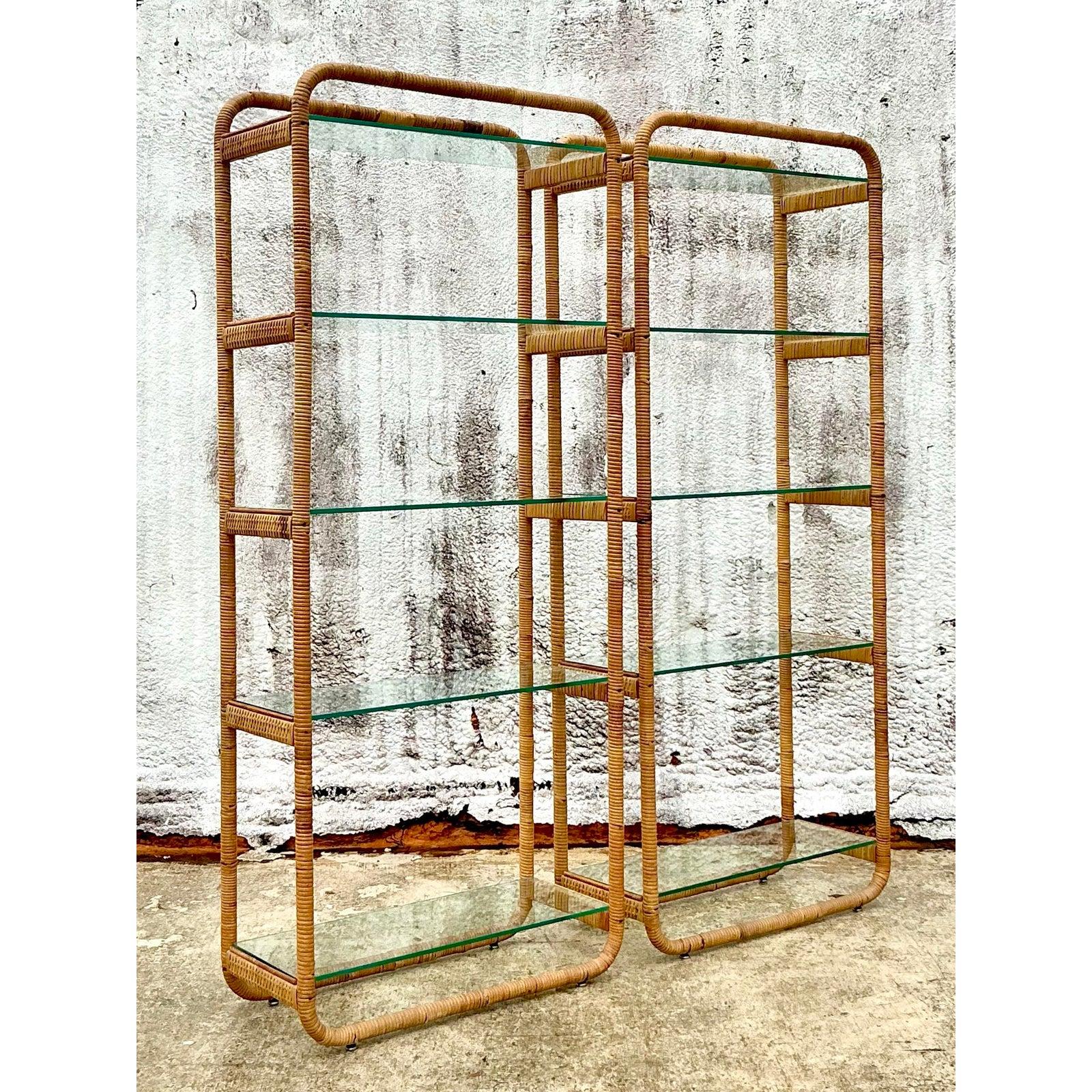 Estantería Vintage Boho de Ratán - Pareja en venta 3