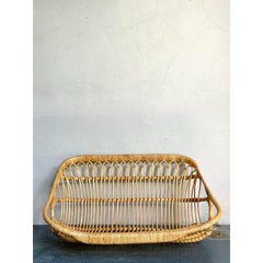 Vintage Boho Wrapped Rattan Hanging Bench