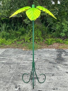 Vintage Boho Wrought Iron and Fiberglass Palm Tree Lamp