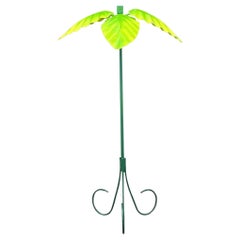 Vintage Boho Wrought Iron and Fiberglass Palm Tree Lamp