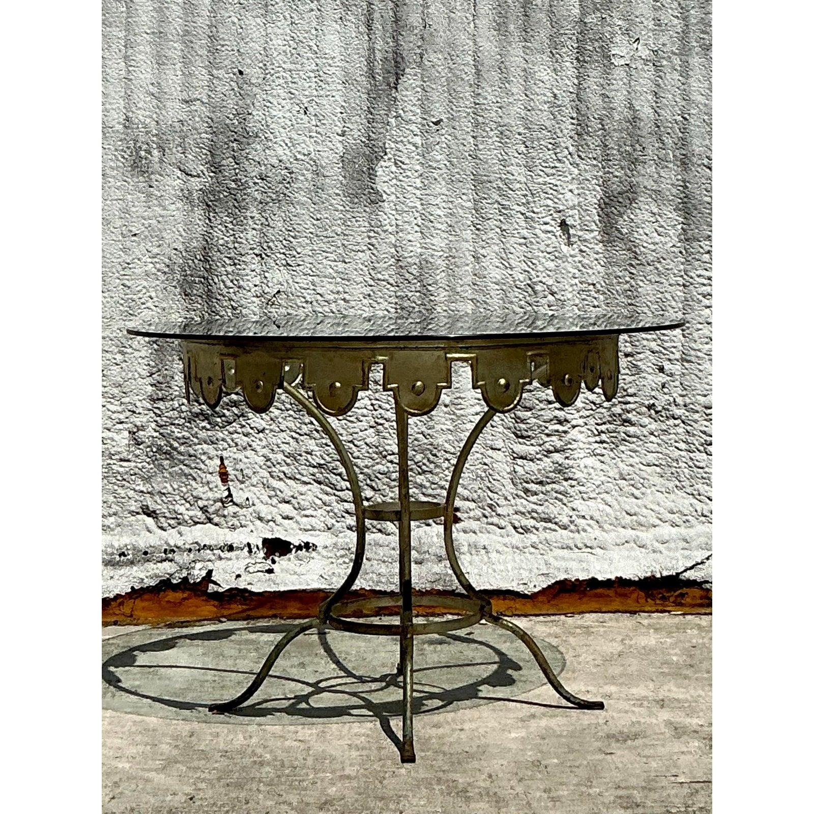 Rustique Table de salle à manger Carousel en fer forgé Boho Vintage en vente