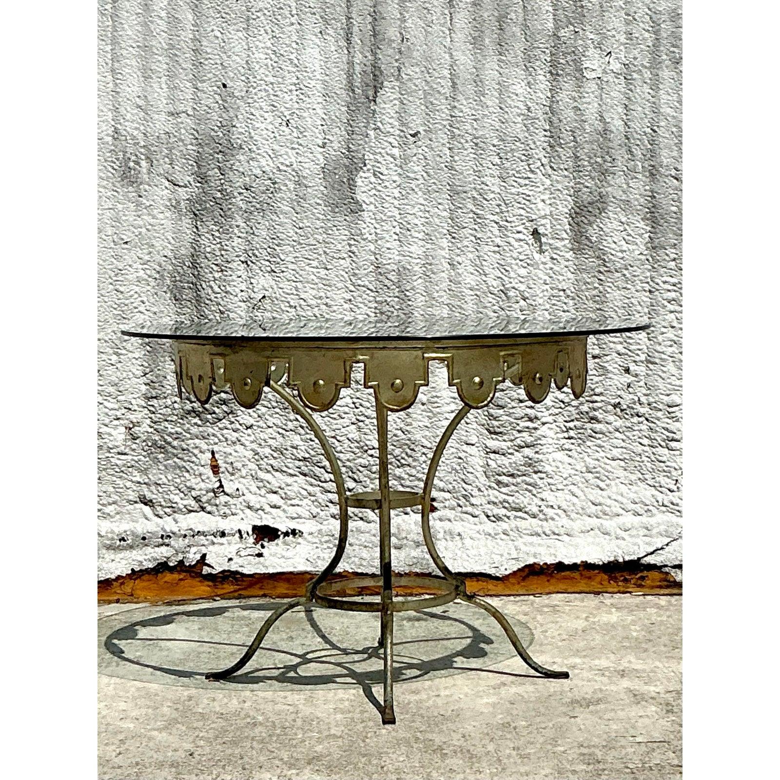 Américain Table de salle à manger Carousel en fer forgé Boho Vintage en vente