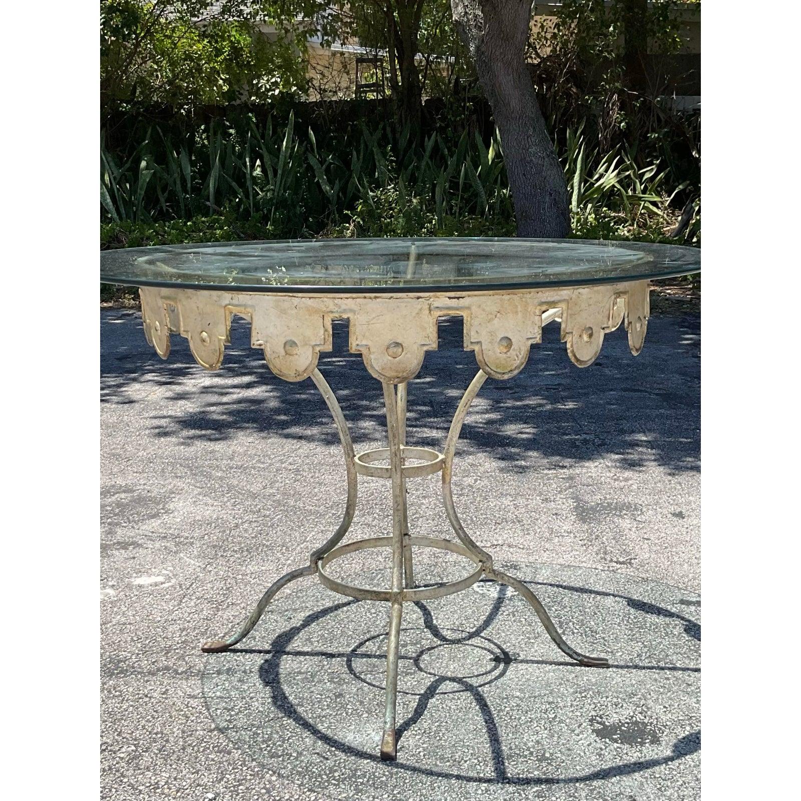 20ième siècle Table de salle à manger Carousel en fer forgé Boho Vintage en vente