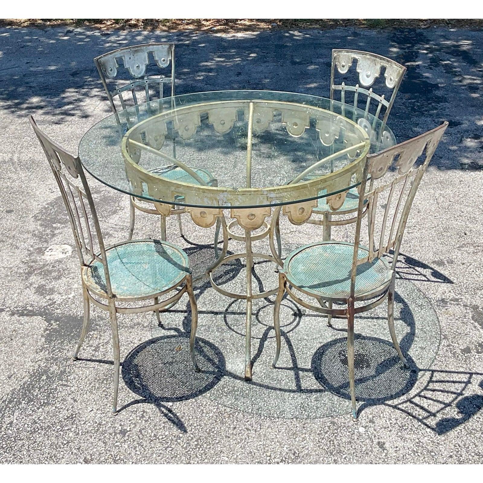 Table de salle à manger Carousel en fer forgé Boho Vintage en vente 2