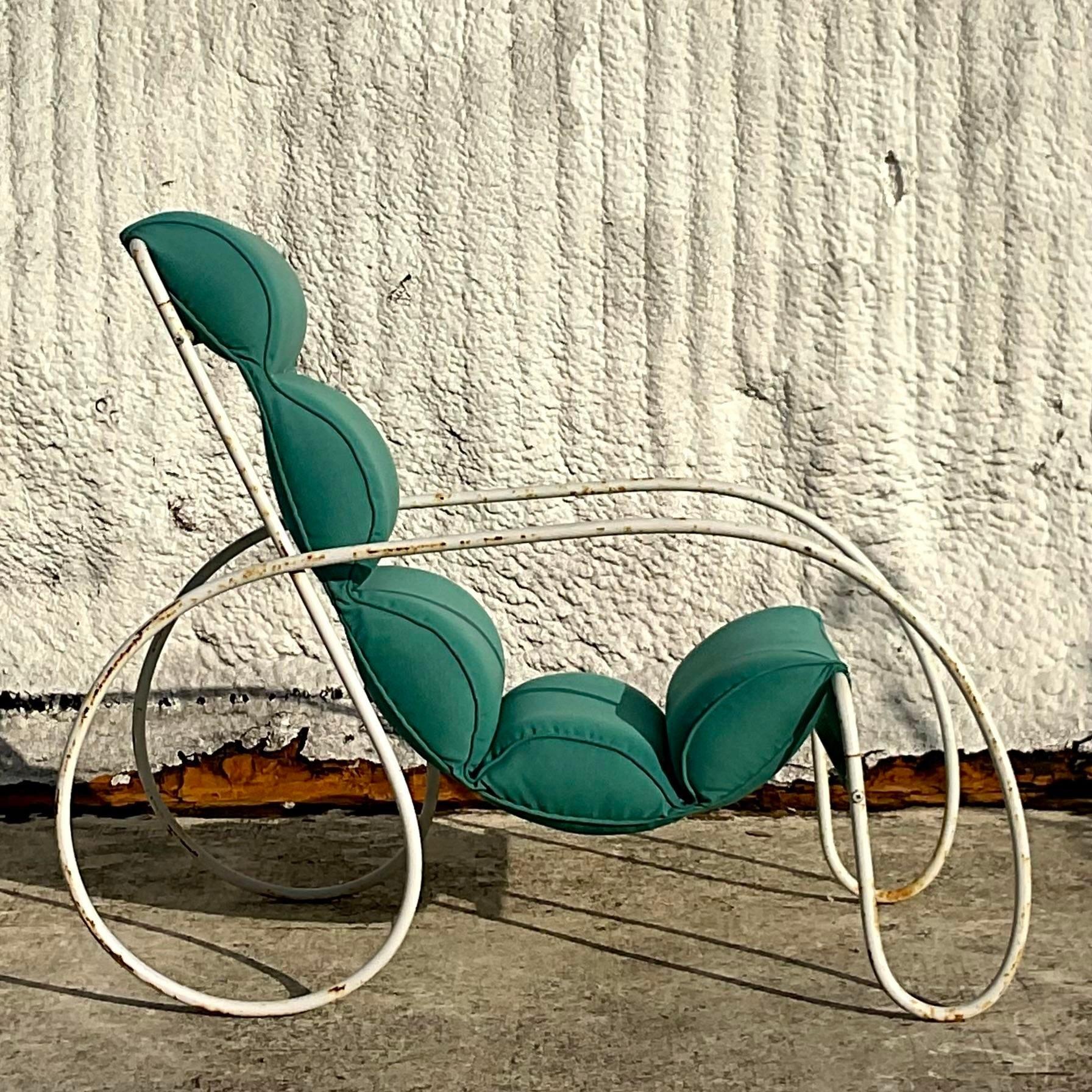 Vintage Boho Wrought Iron Chair After Eileen Gray For Sale 5