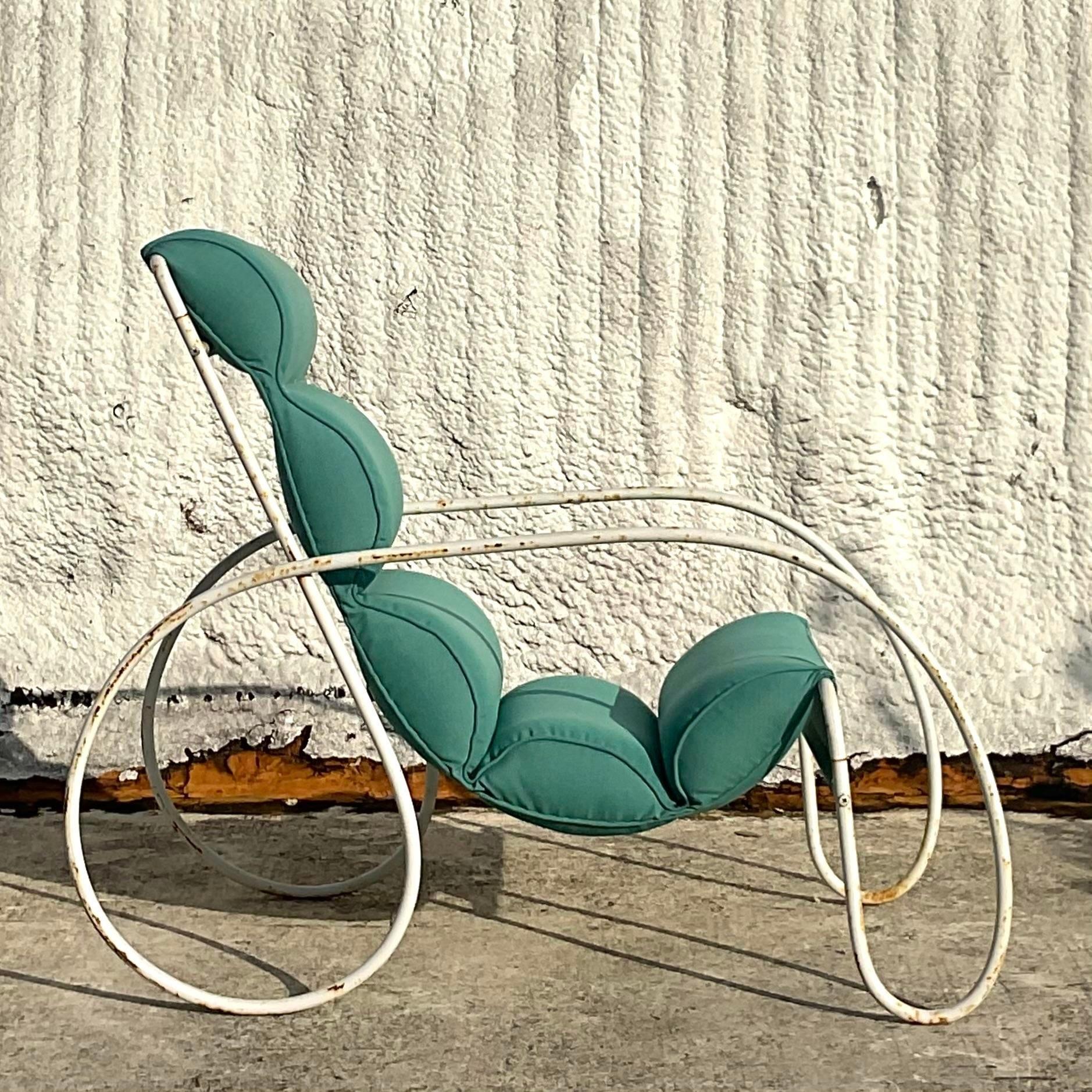 Vintage Boho Wrought Iron Chair After Eileen Gray For Sale 1