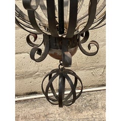 Vintage Boho Wrought Iron Chandelier