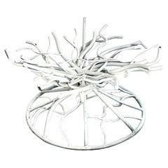 Vintage Boho Wrought Iron Coral Branch Coffee Table Pedestal