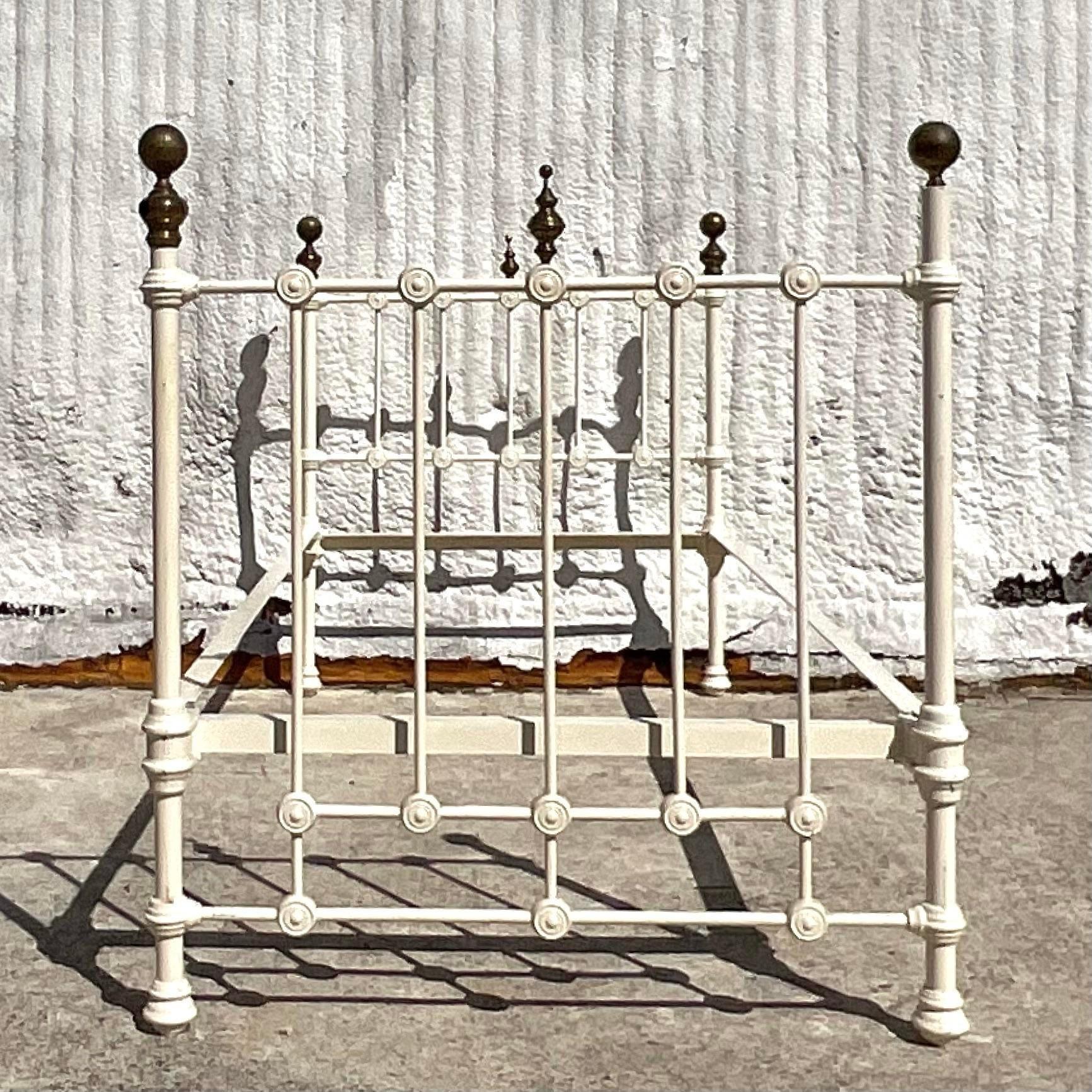 Vintage Boho Wrought Iron Day Bed For Sale 2