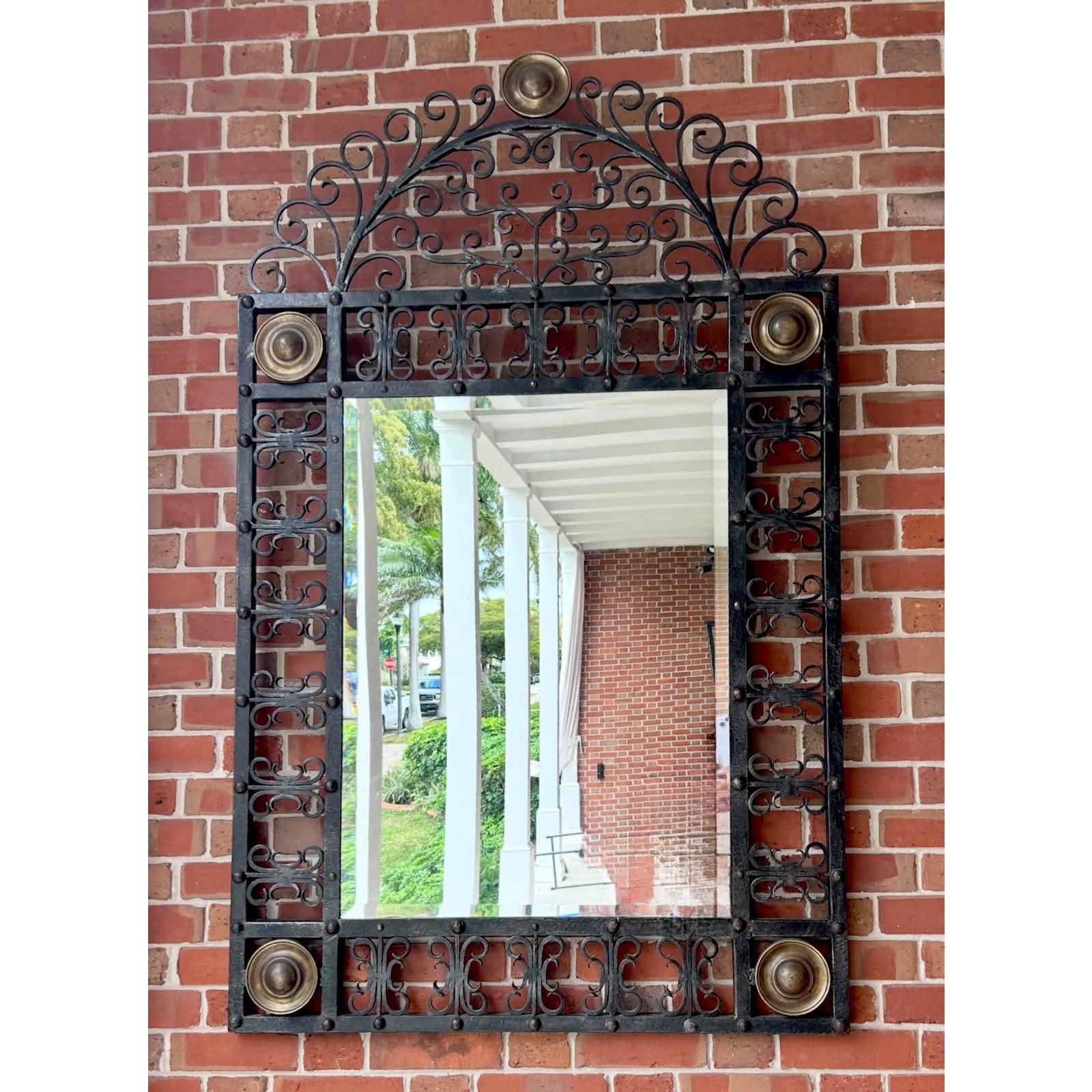 Miroir Vintage Boho en Fer Forgé en vente 2