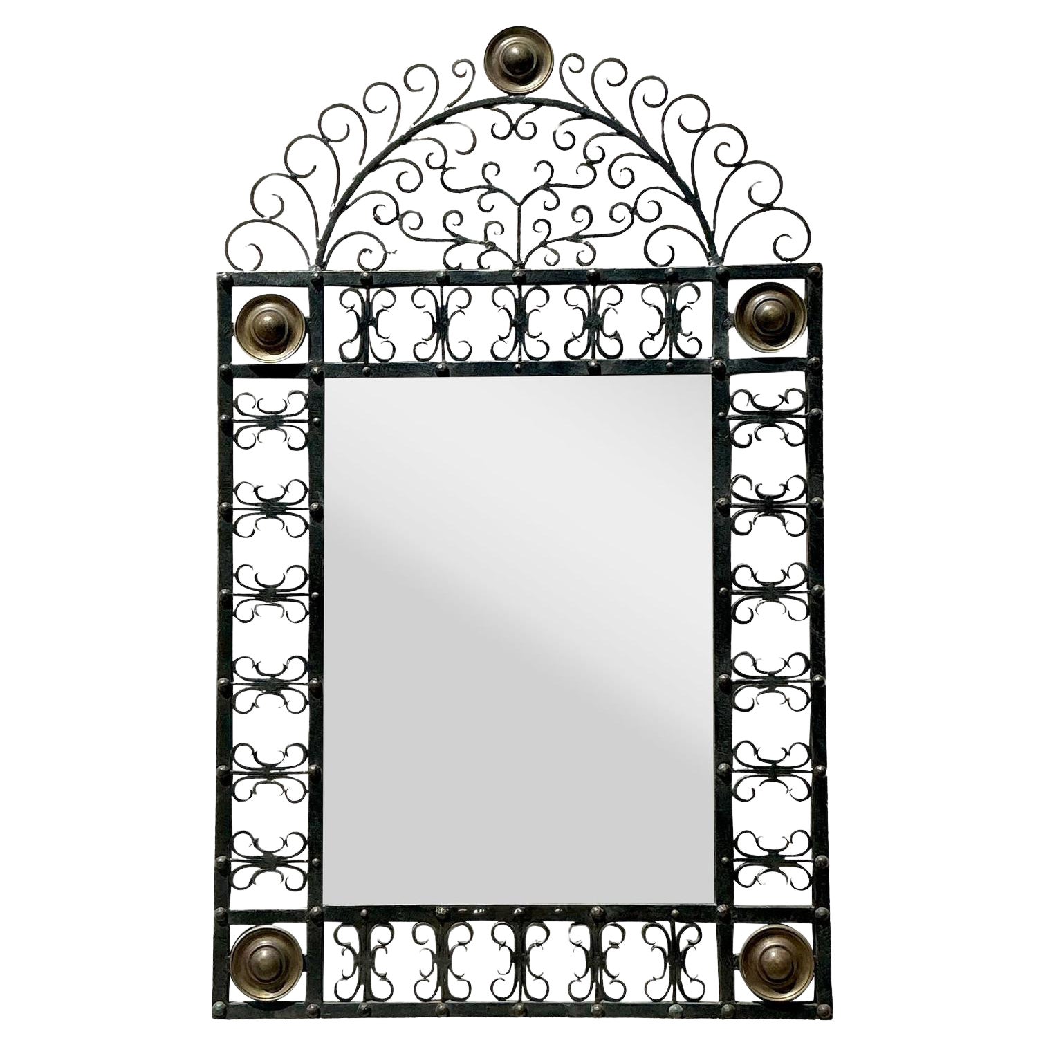 Specchio vintage in ferro battuto Boho