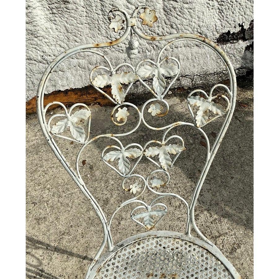XX secolo Sedie da pranzo Boho in ferro battuto Strawberry Patch - Set di 4 in vendita