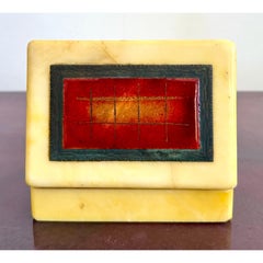 Vintage Boho Yellow Stone Trinket Box