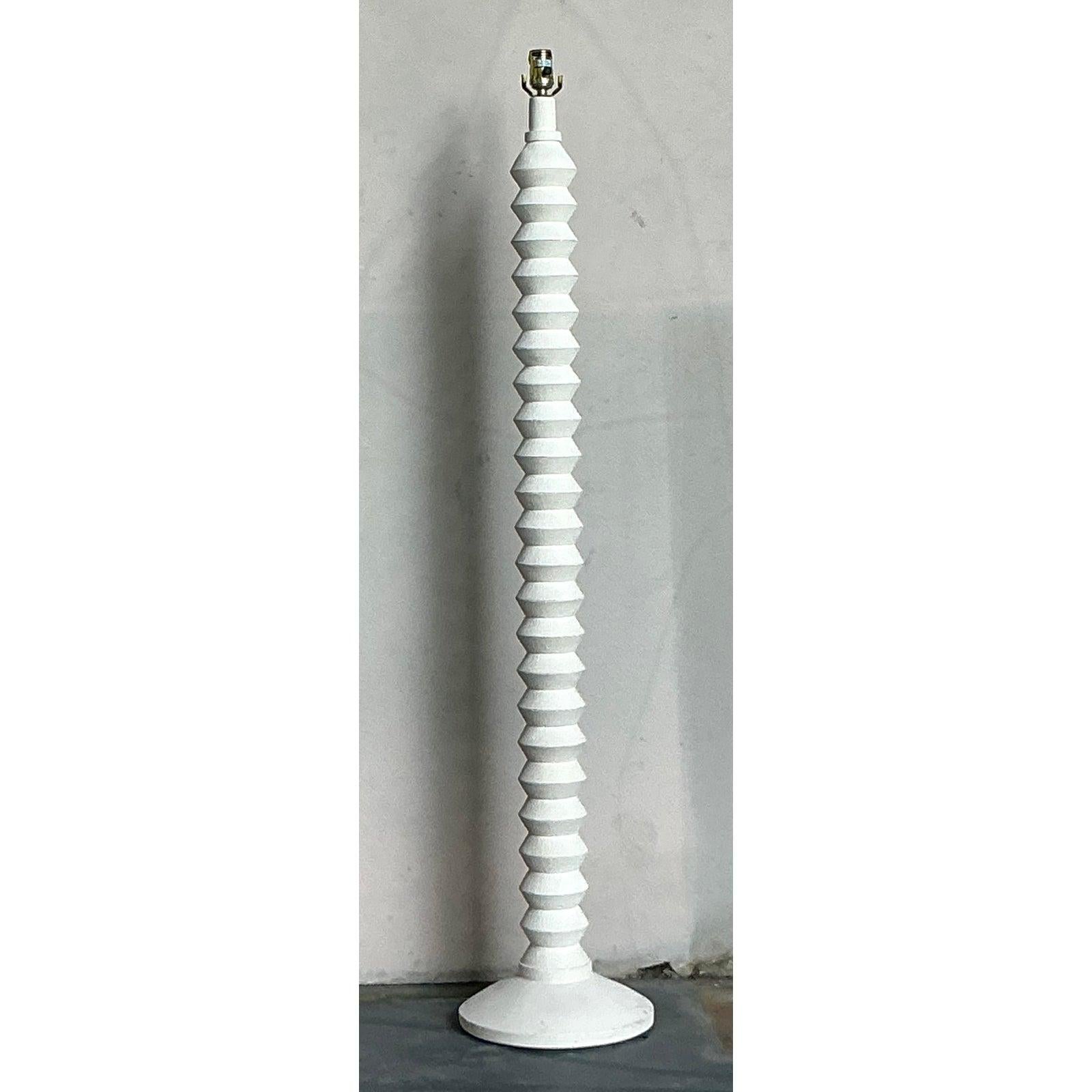 Vintage Boho Zig Zag Stehlampe (Minimalistisch) im Angebot