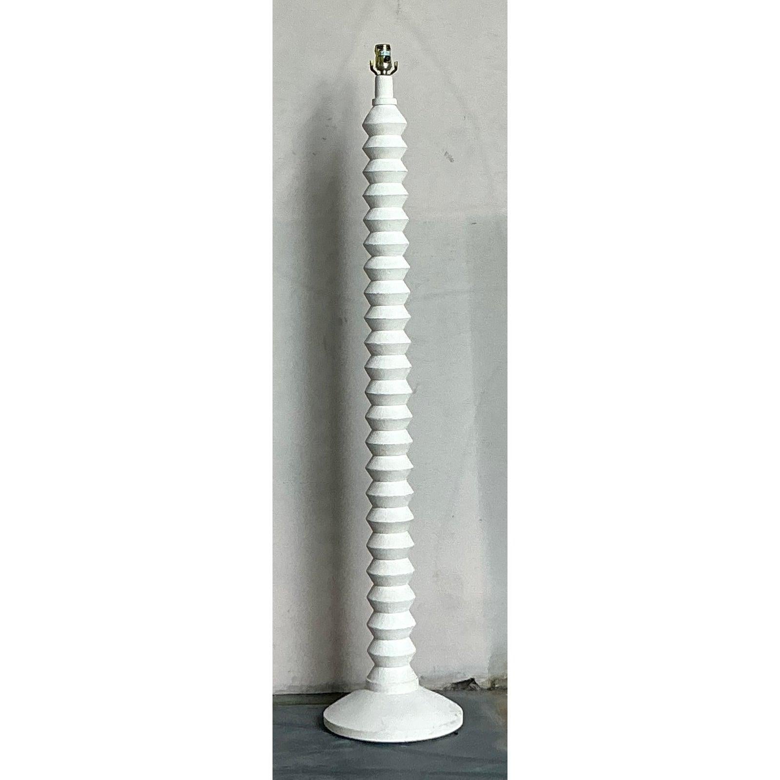 Vintage Boho Zig Zag Stehlampe im Zustand „Gut“ im Angebot in West Palm Beach, FL
