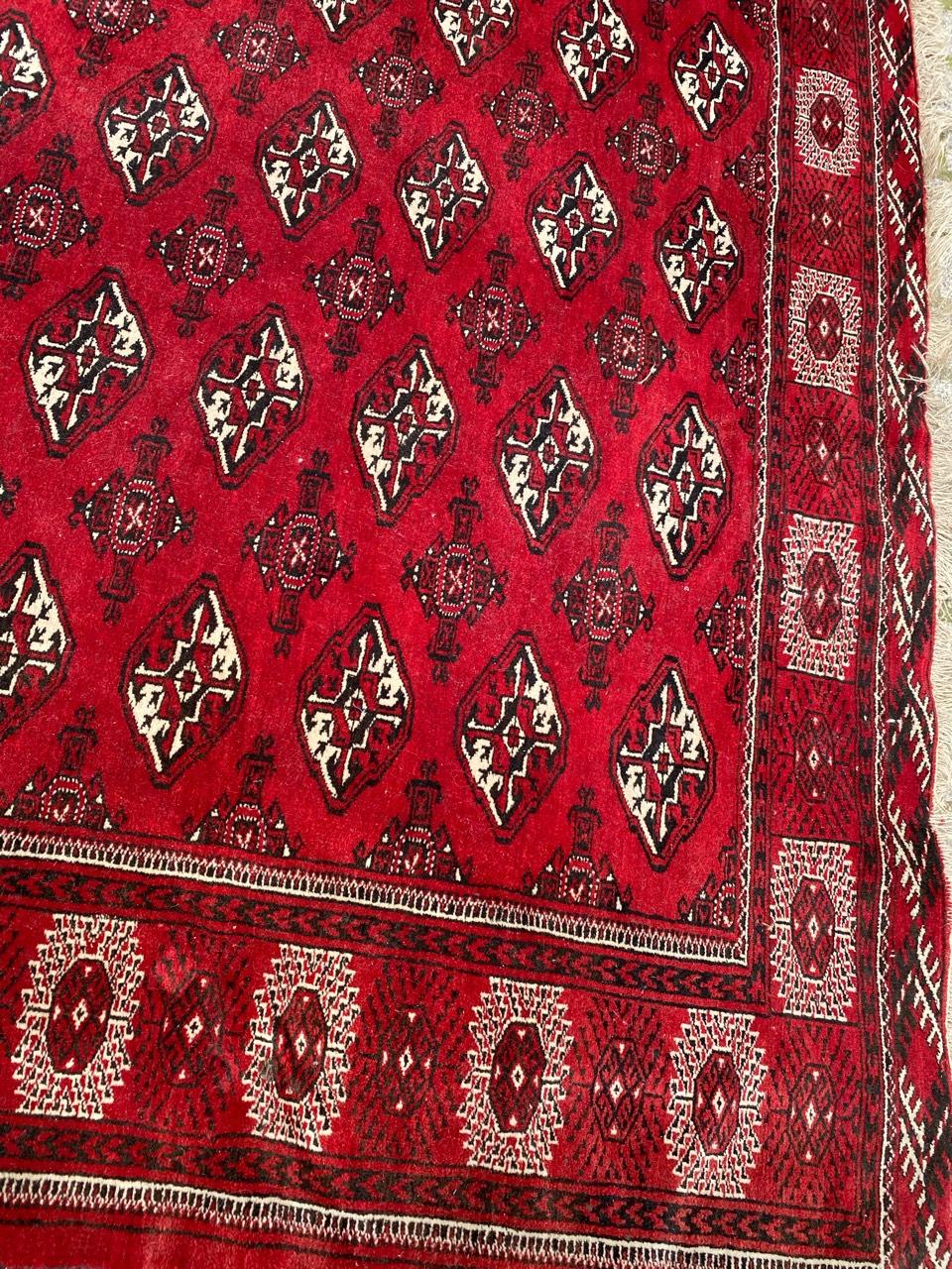 Hand-Knotted Bobyrug’s Vintage Bokhara Afghan Rug For Sale