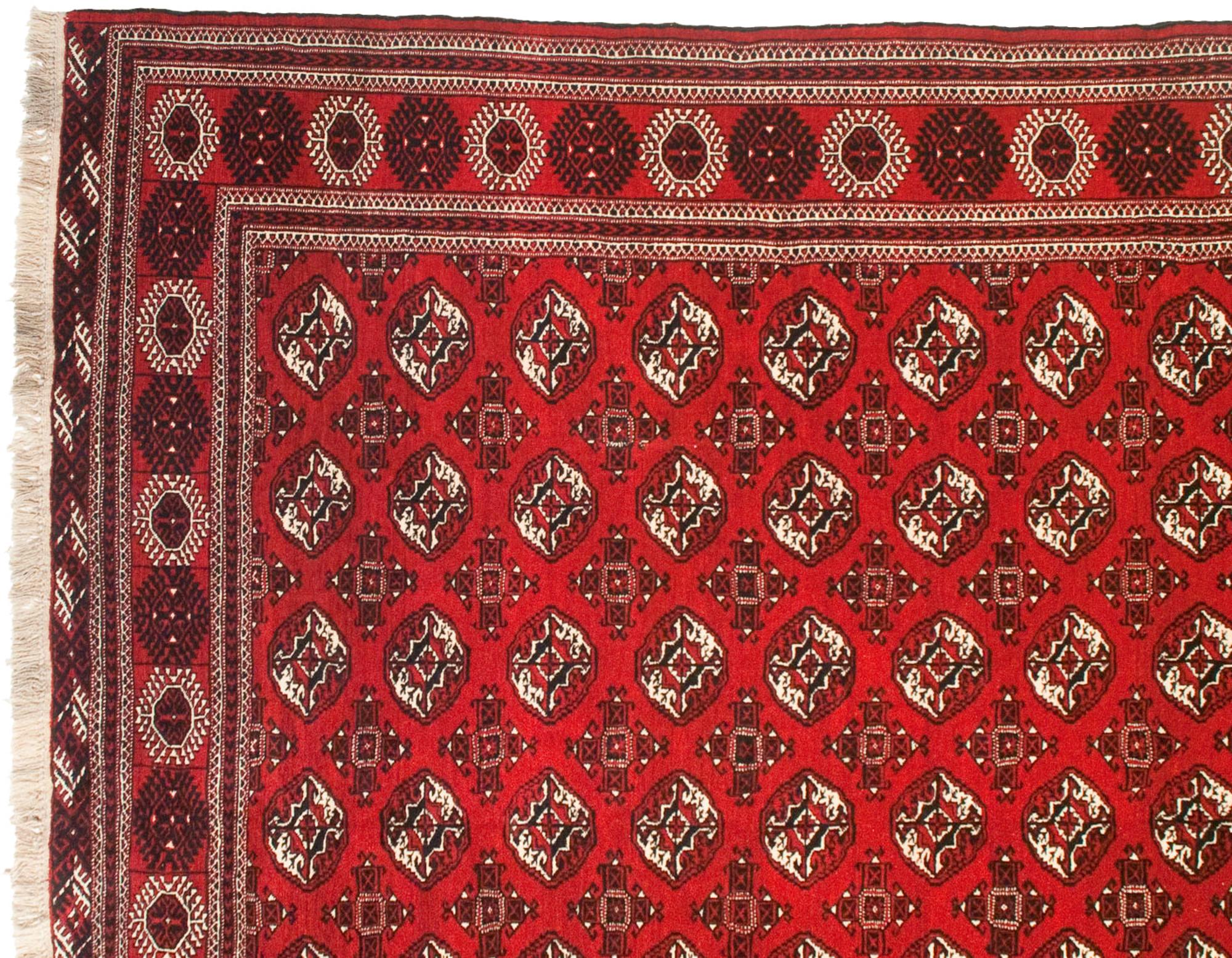 Russian Vintage Bokhara Design Carpet For Sale