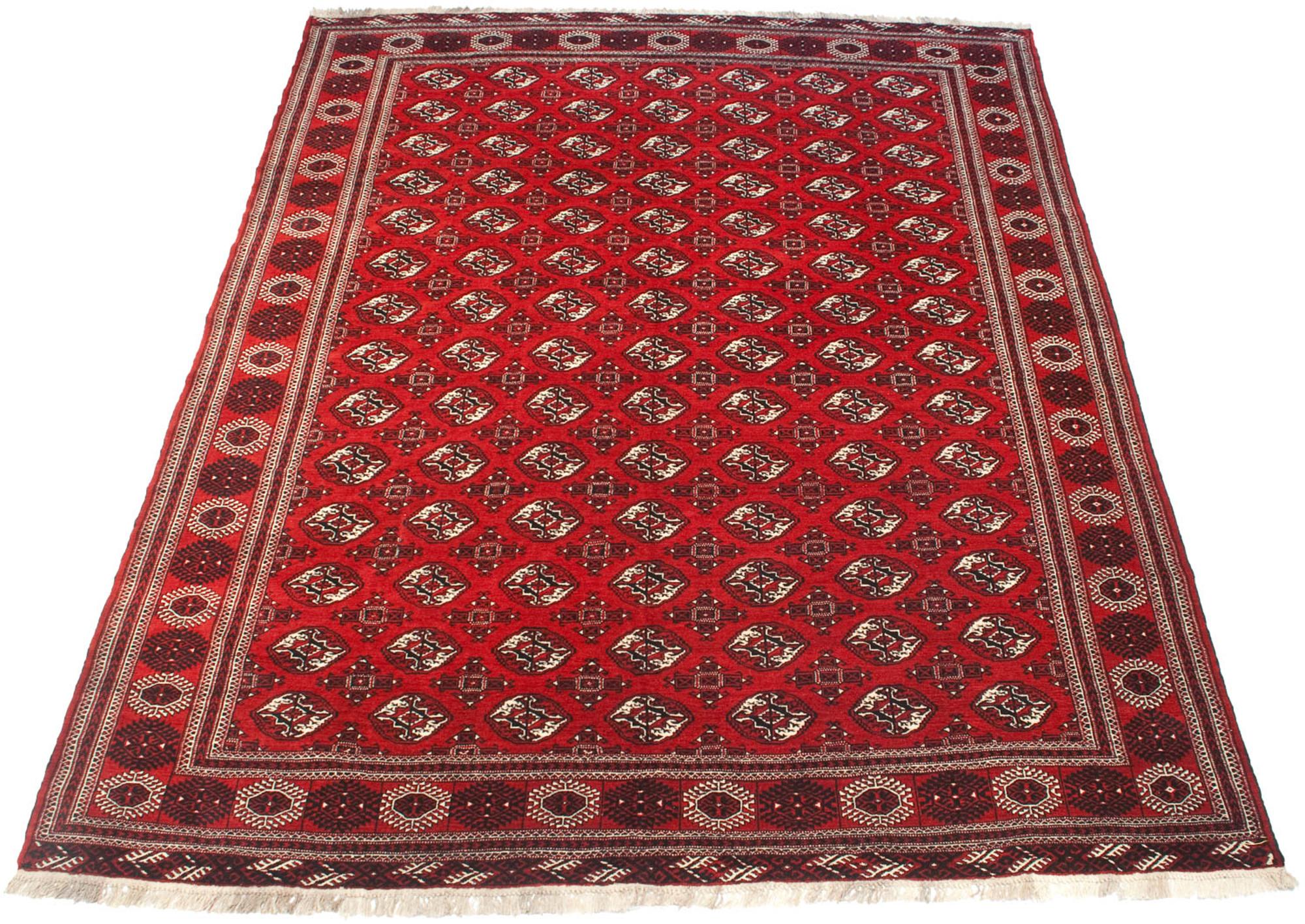 Hand-Knotted Vintage Bokhara Design Carpet For Sale