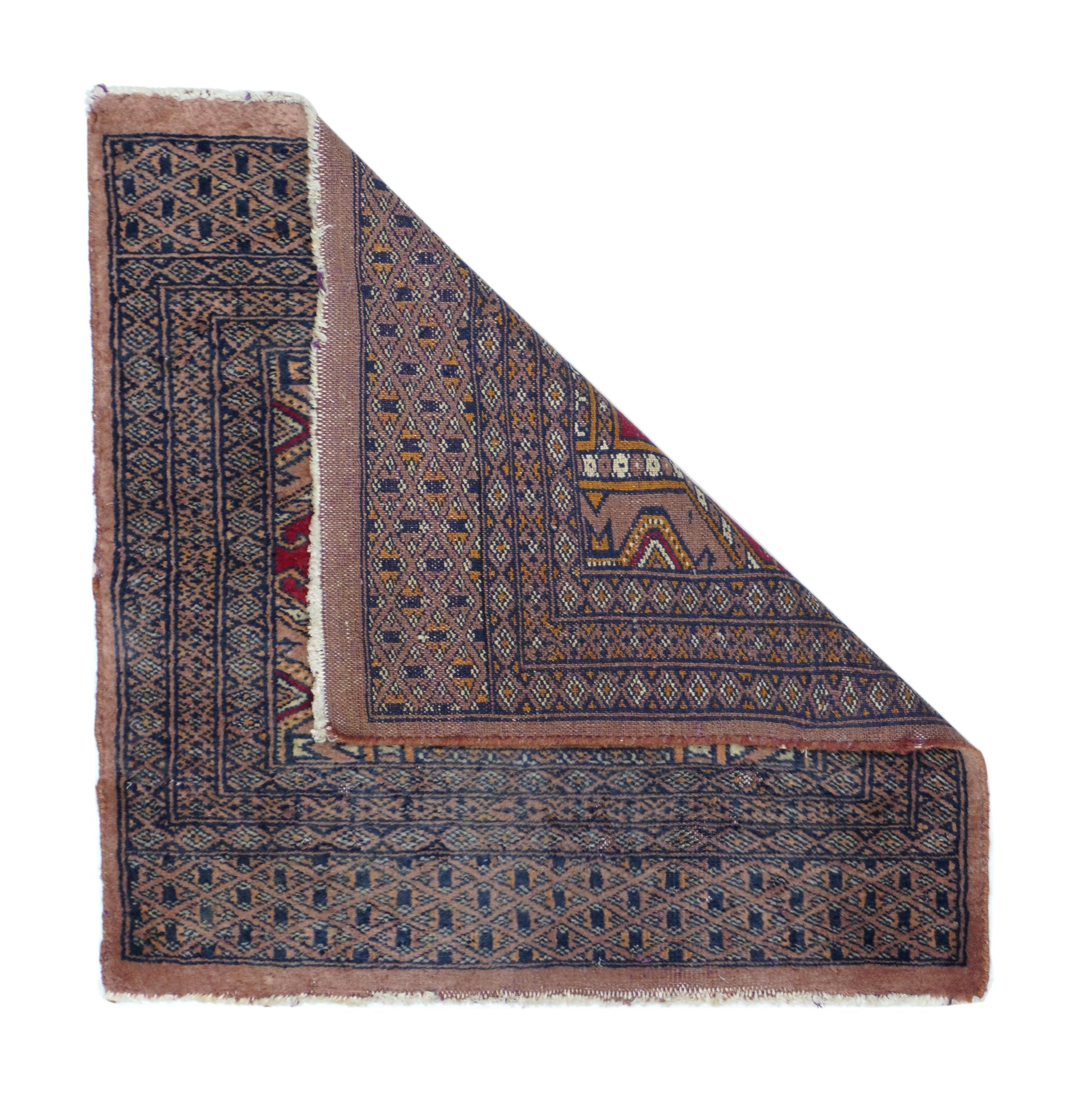 Vintage Bokhara rug 2'1'' x 2'2''.