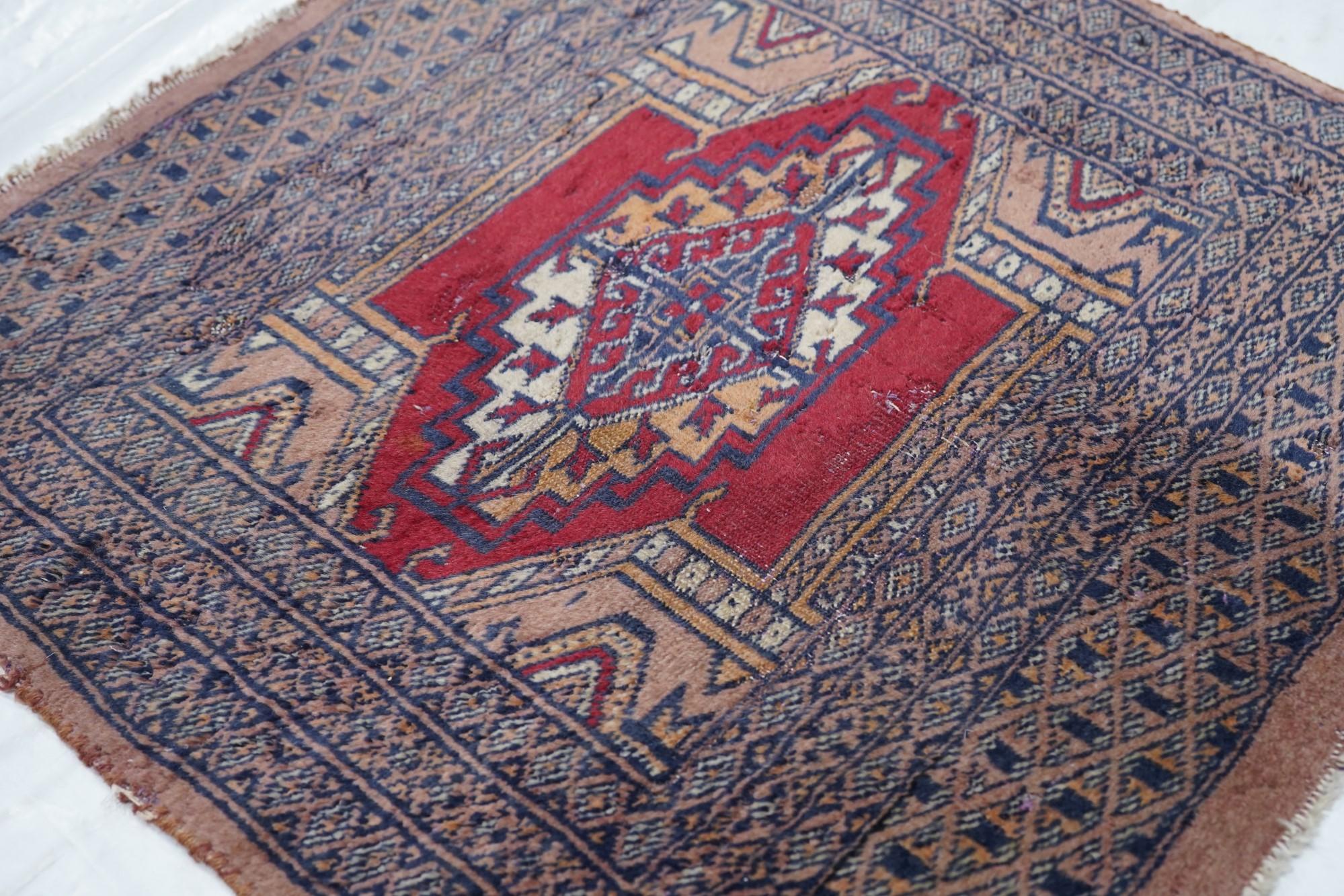 Wool Vintage Bokhara Rug For Sale