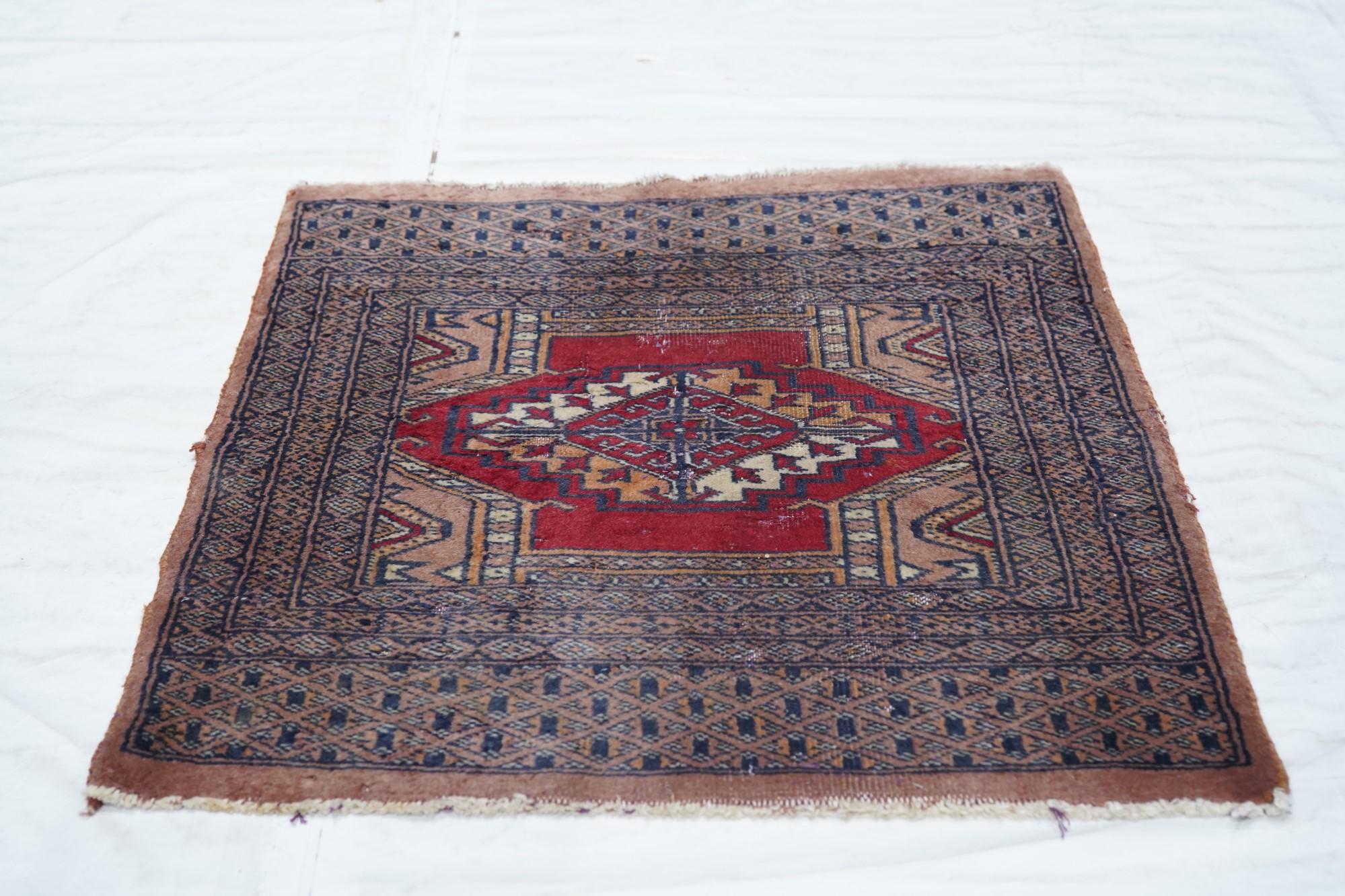 Wool Vintage Bokhara Rug 2'1'' x 2'2'' For Sale