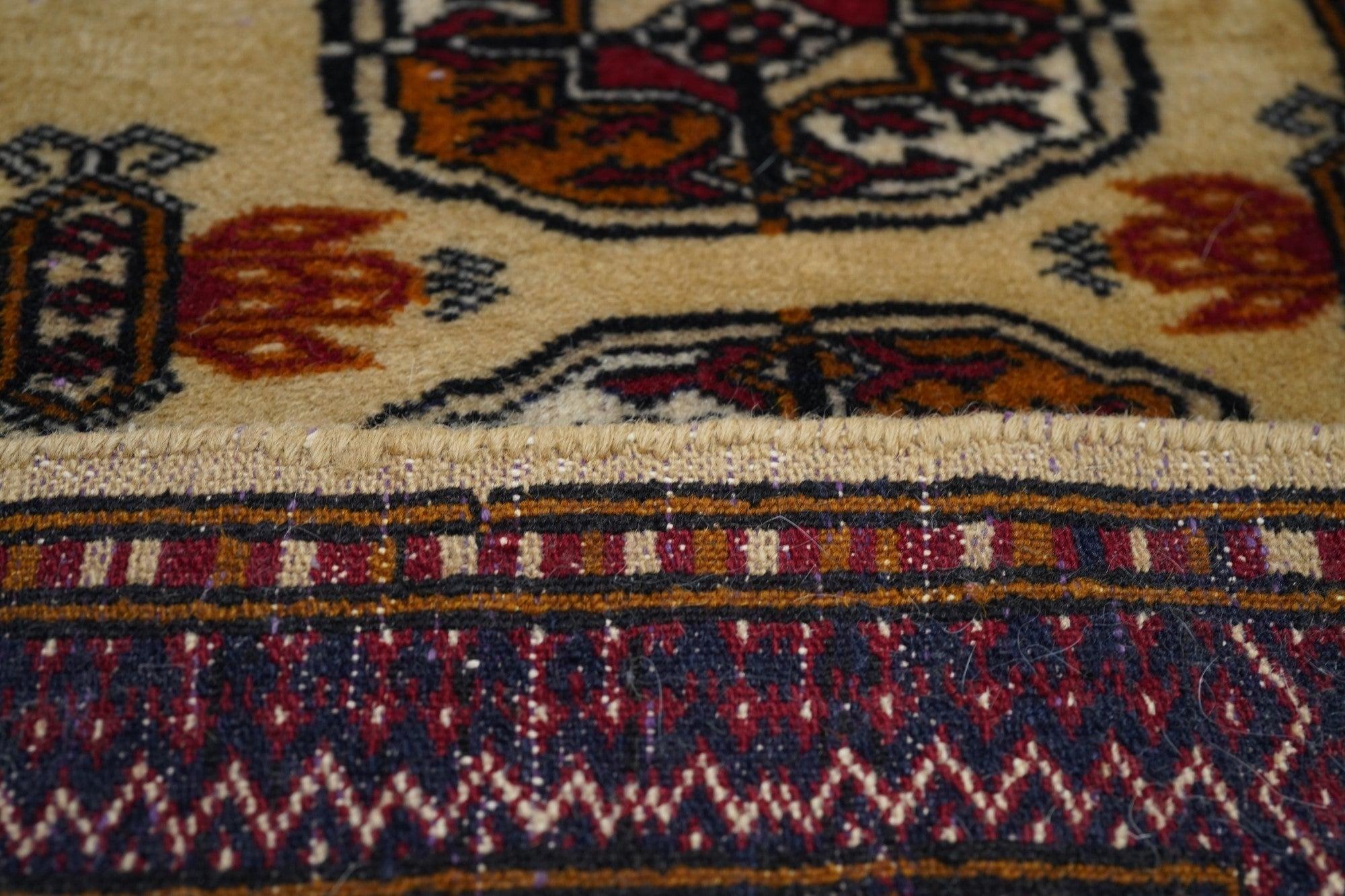 Vintage Bokhara Rug 3'1'' x 5'2'' For Sale 4