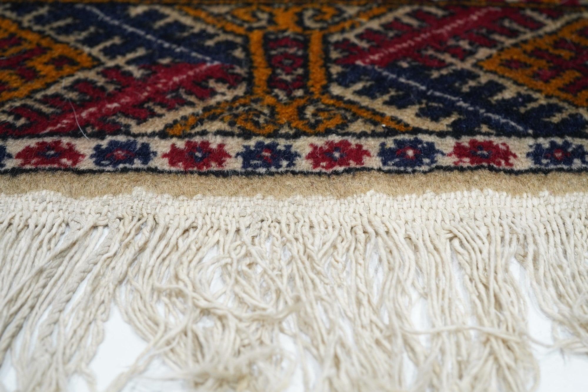 20th Century Vintage Bokhara Rug 3'1'' x 5'2'' For Sale