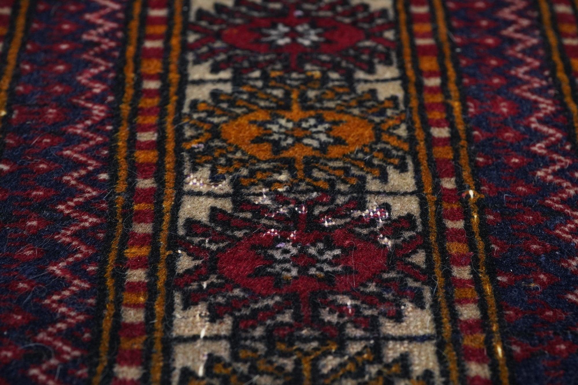 Vintage Bokhara Rug 3'1'' x 5'2'' For Sale 2