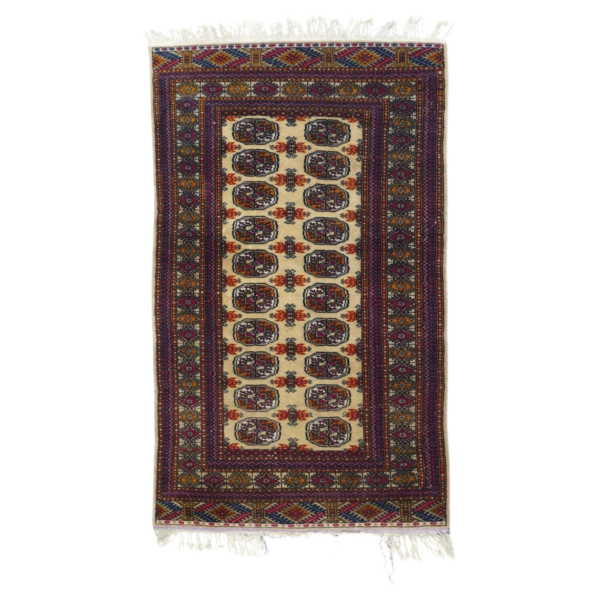 Vintage Bokhara Rug 3'1'' x 5'2'' For Sale