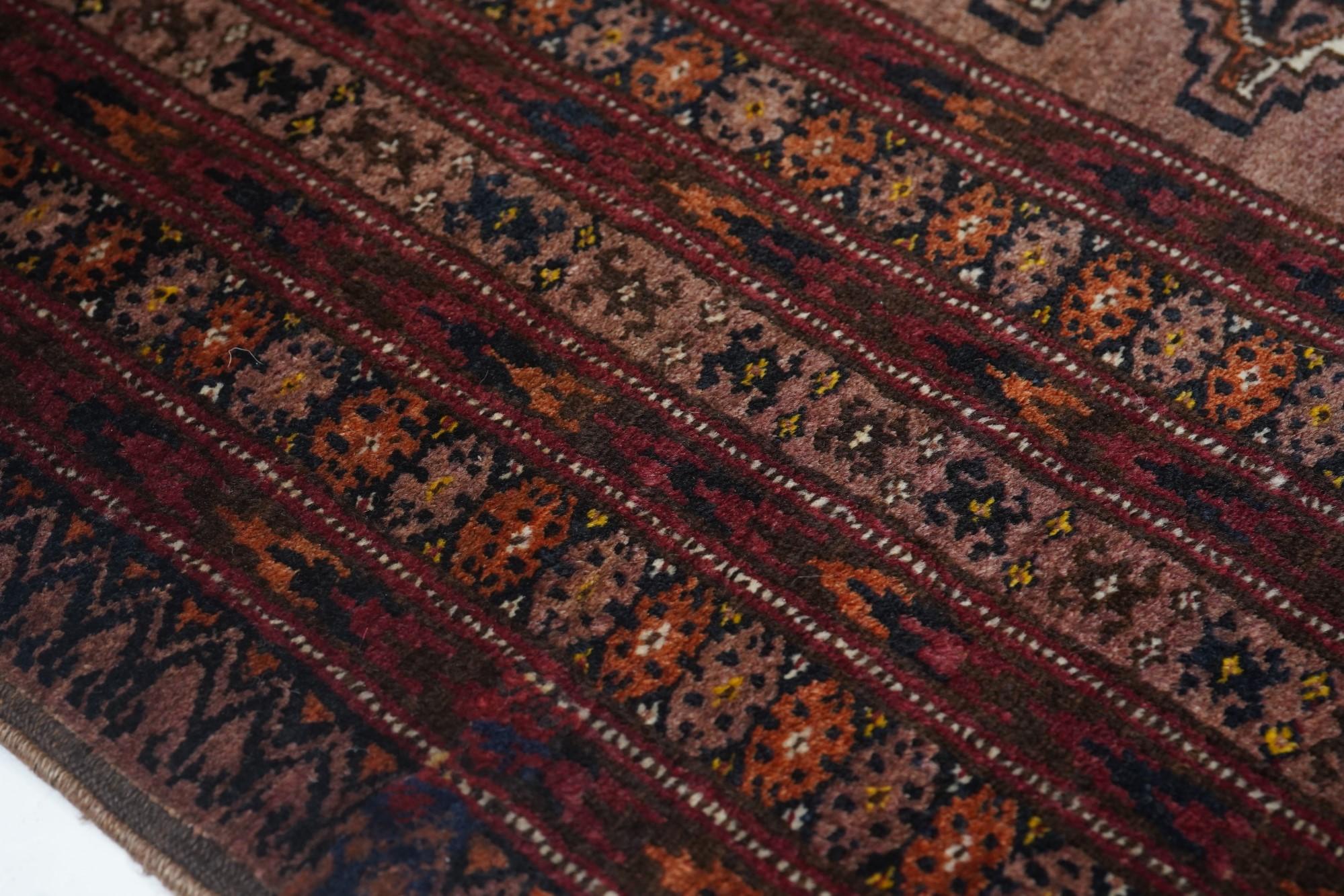 Mid-17th Century Vintage Bokhara Rug 3'11'' x 4'9''