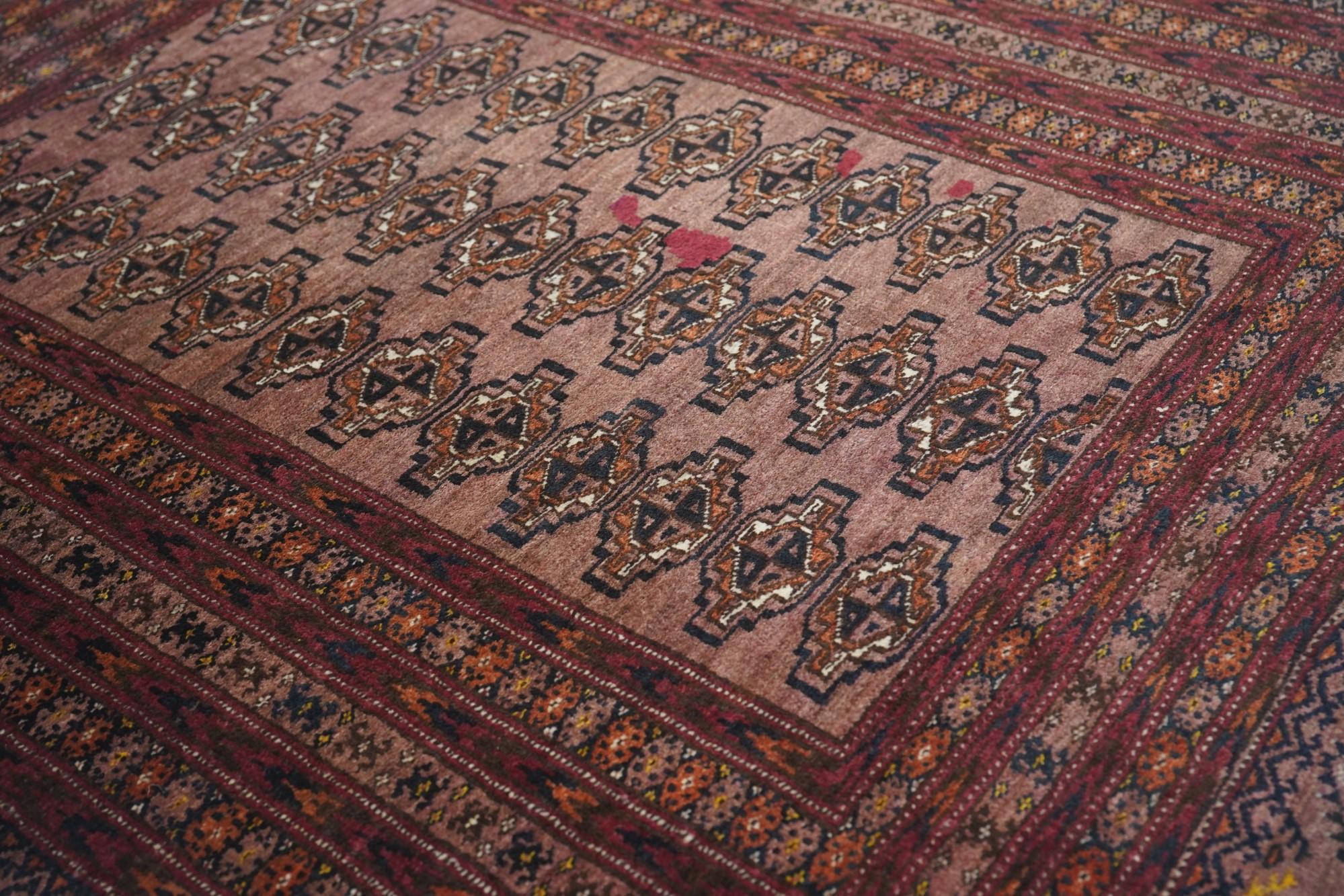 Wool Vintage Bokhara Rug 3'11'' x 4'9'' For Sale