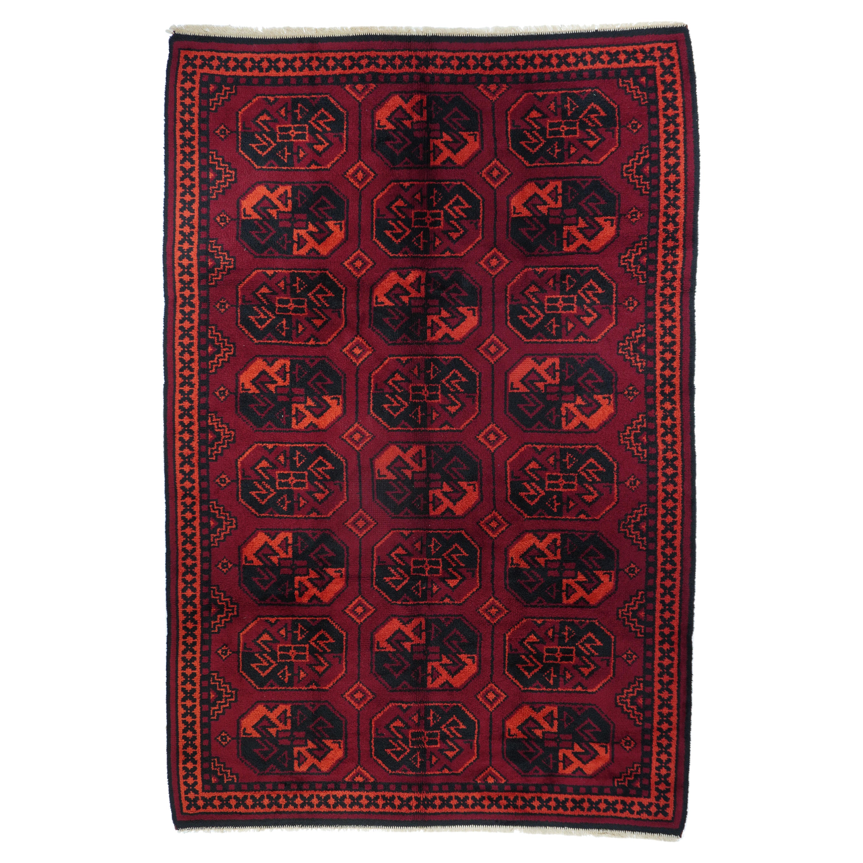 Bokhara-Teppich 6'8'' x 10'2'' im Vintage-Stil