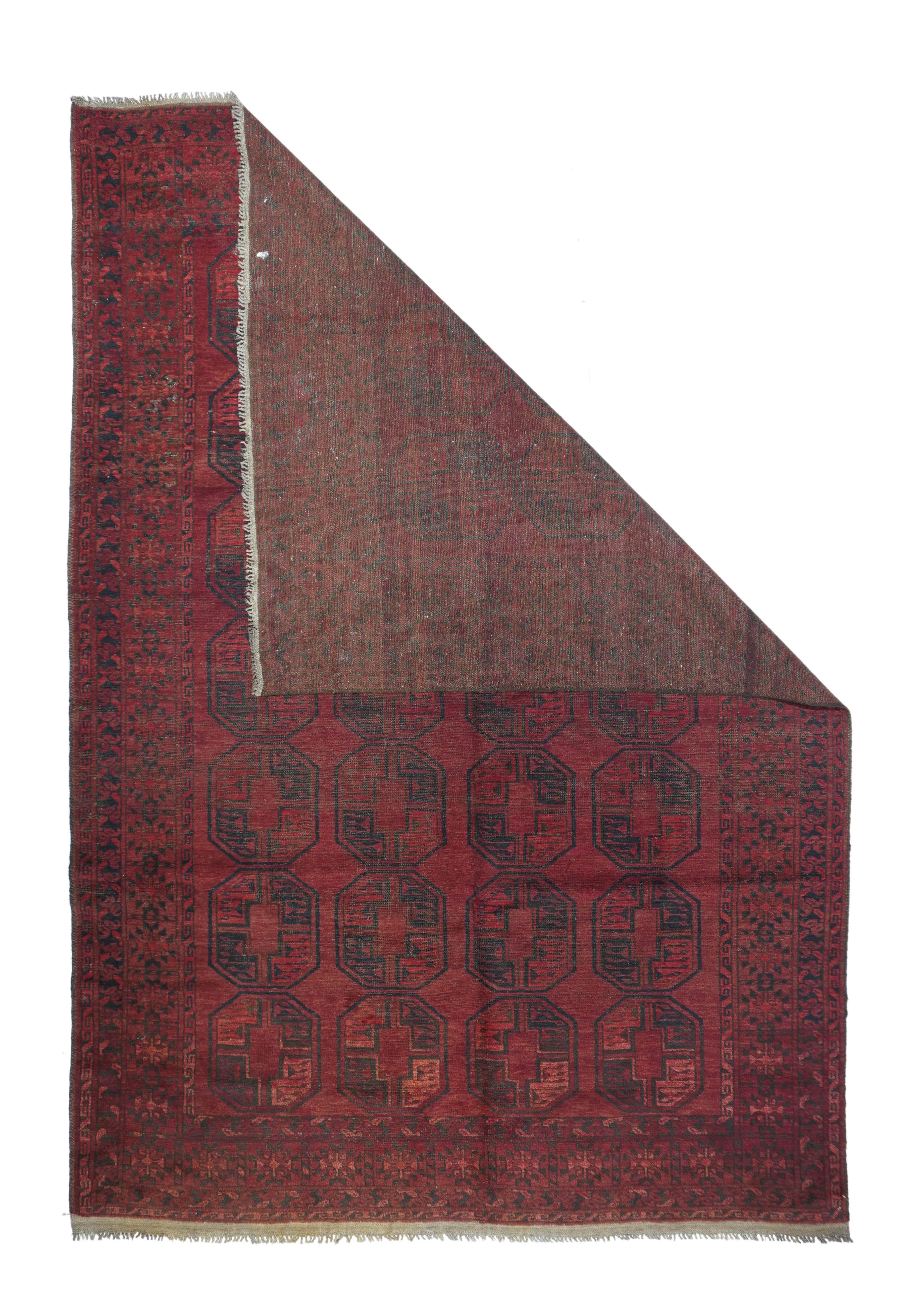 Vintage Bokhara rug measures 6'8'' x 9'8''.