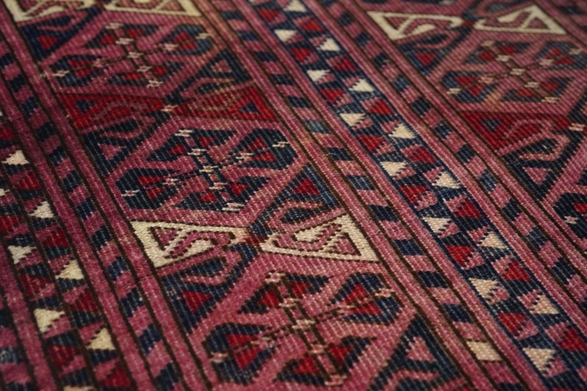 Mid-17th Century Vintage Bokhara Rug For Sale