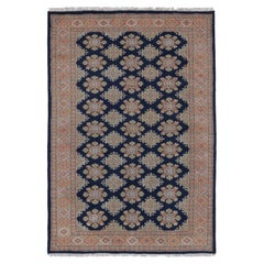 Vintage Bokhara Rug in Deep Navy with Geometric Patterns - Rug 
Kilim