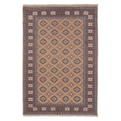 Vintage Bokhara Rug in Golden Beige with Geometric Patterns - Rug 
Kilim