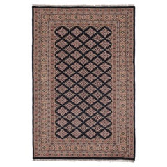 Vintage Bokhara Rug in Midnight Blue with Geometric Patterns - Rug 
Kilim