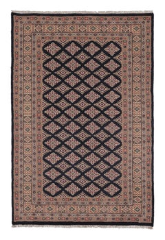 Vintage Bokhara Rug in Midnight Blue with Geometric Patterns - Rug 
Kilim