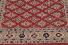 Vintage Bokhara Rug in Rich Red with Geometric Patterns - Rug & Kilim