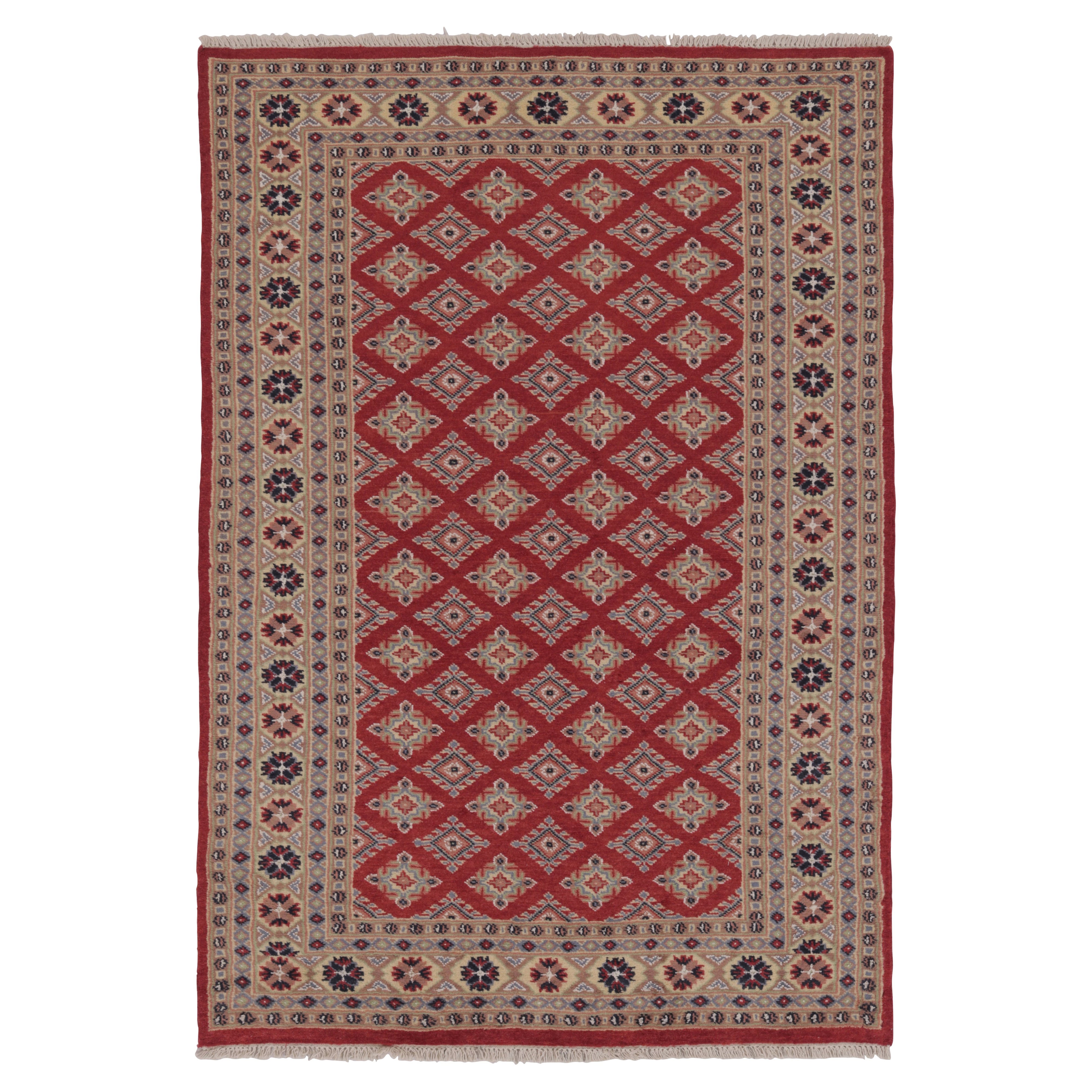 Vintage Bokhara Rug in Rich Red with Geometric Patterns - Rug 
Kilim
